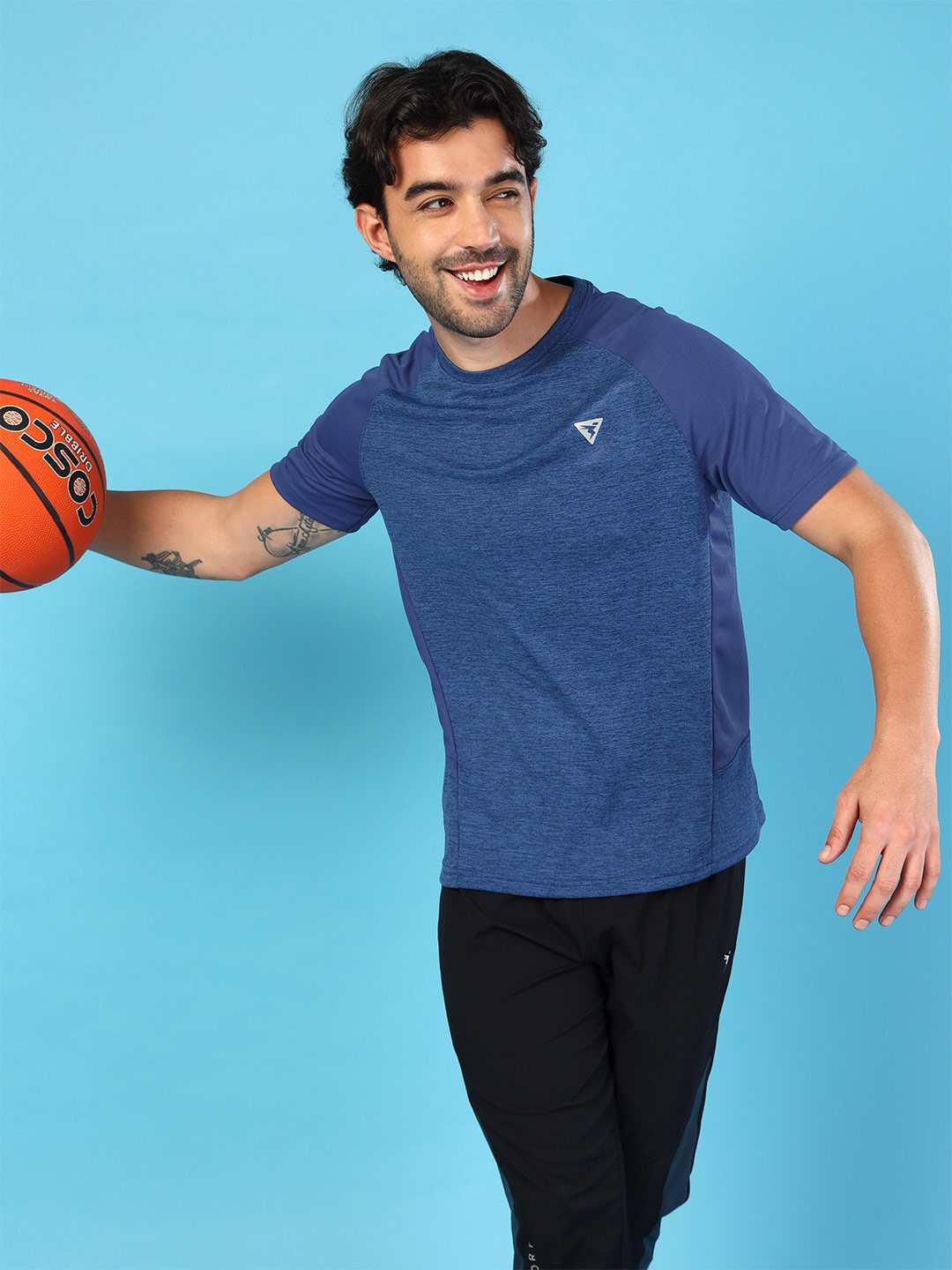 

Technosport Round Neck UPF50 Slim Fit T-shirt, Blue