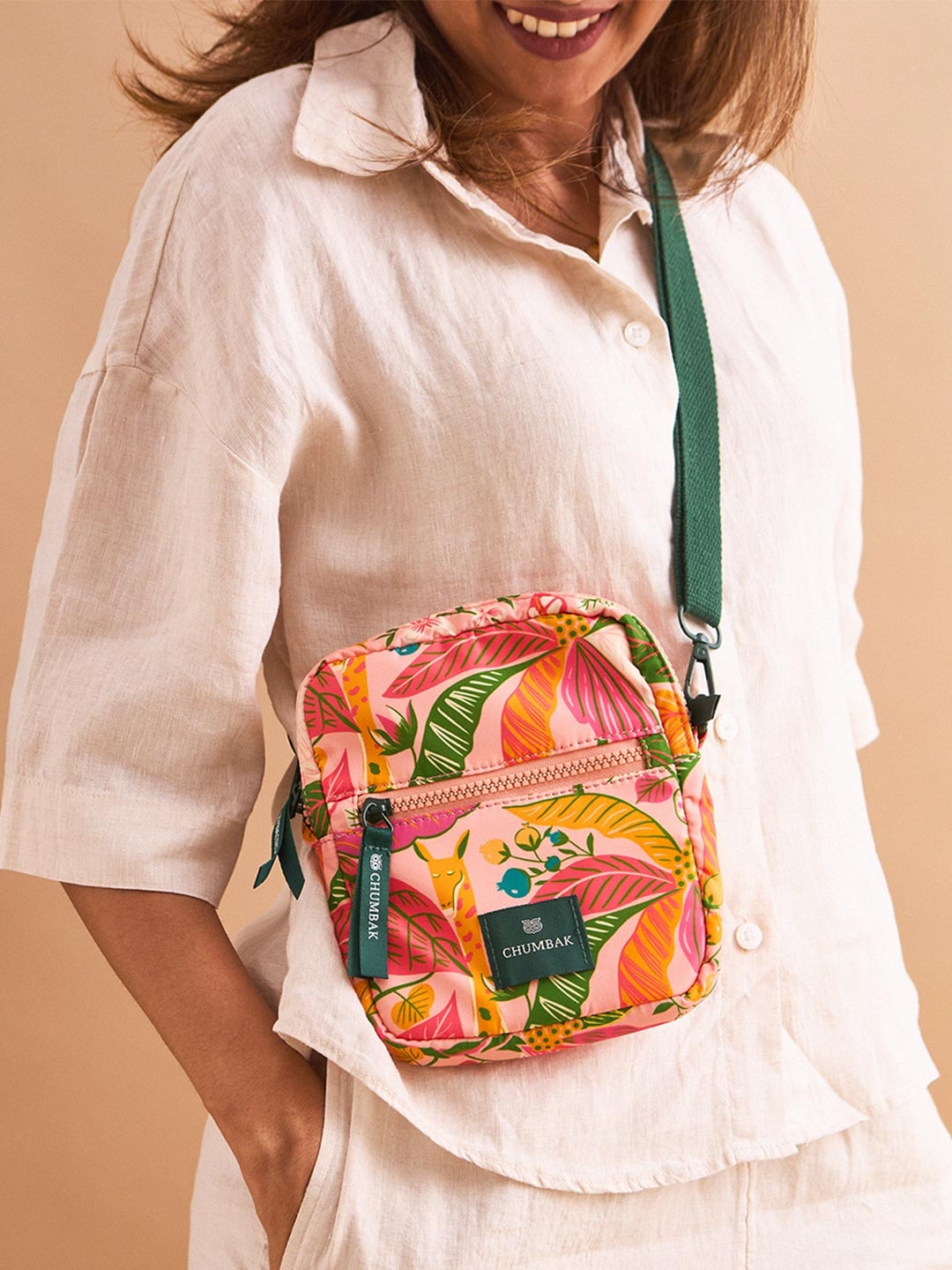 

Chumbak Oversized Structured Shoulder Bag with Tasselled, Peach