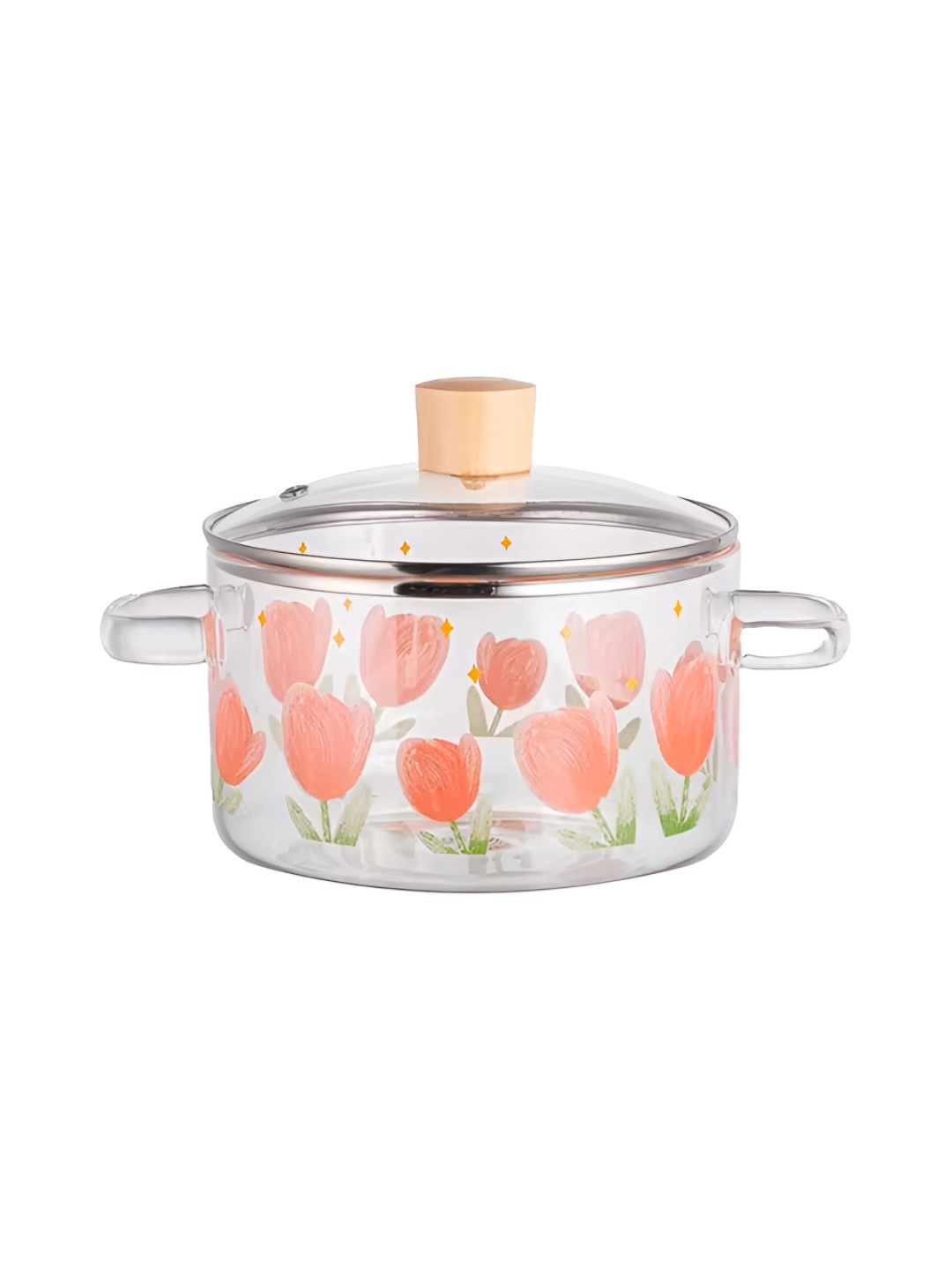 

Ekhasa Transparent Borosilicate Glass Cooking & Serving Handi With Lid