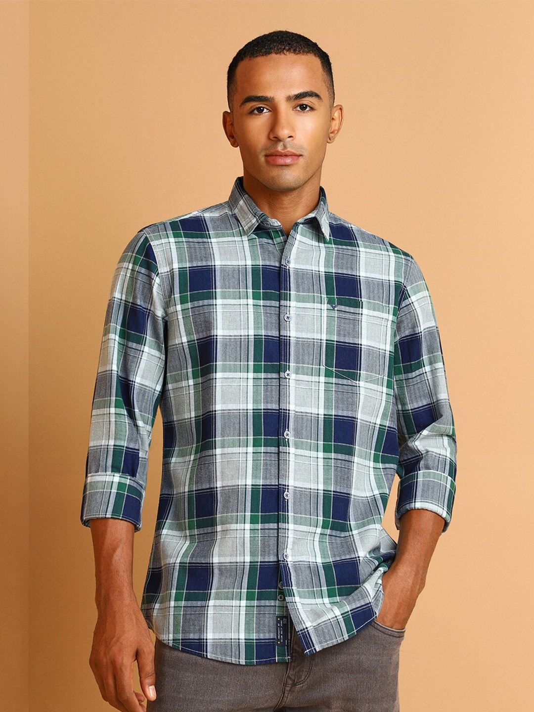 

Allen Solly Men Checked Casual Shirt, Black