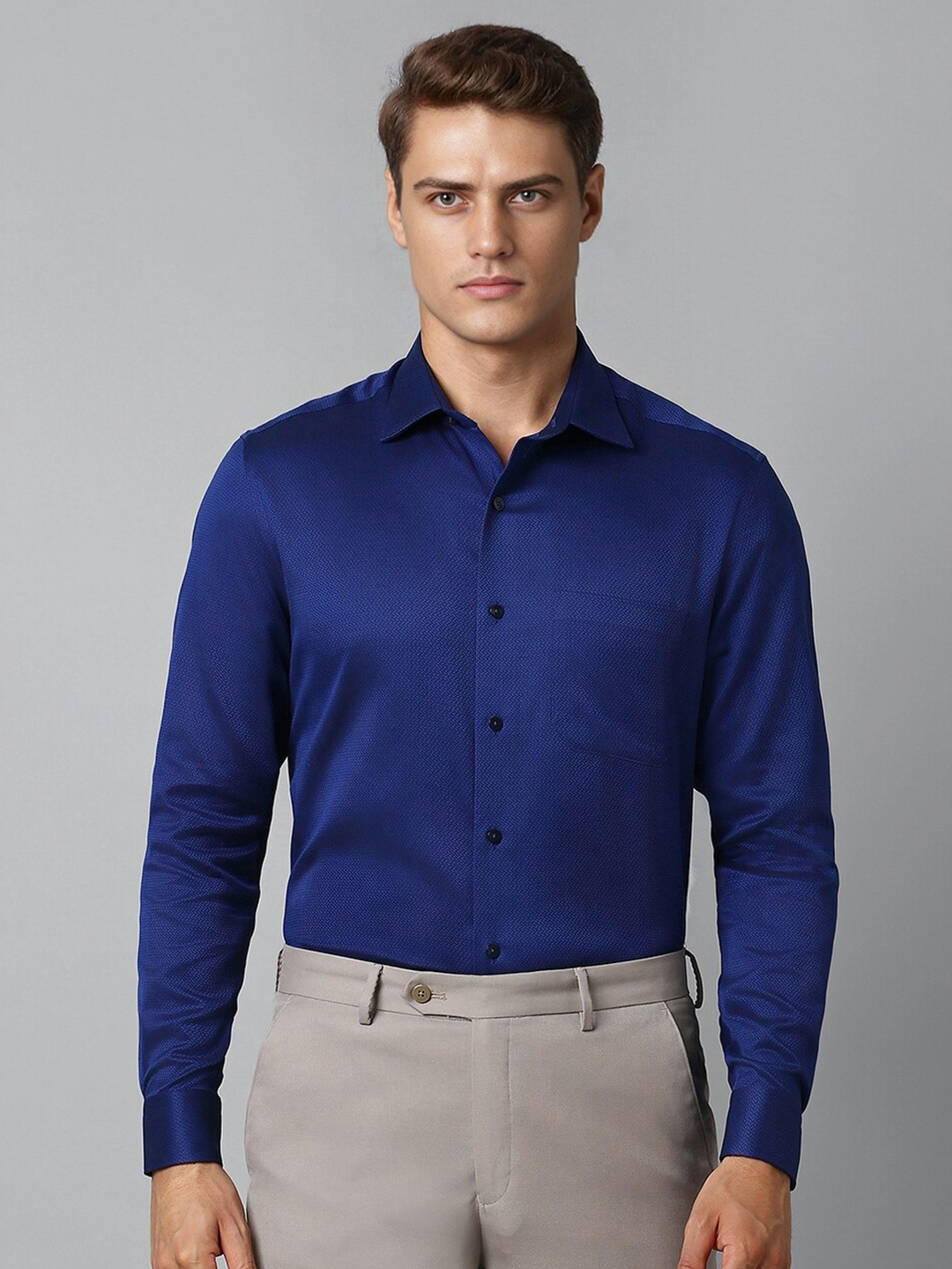 

Louis Philippe Men Opaque Formal Shirt, Navy blue