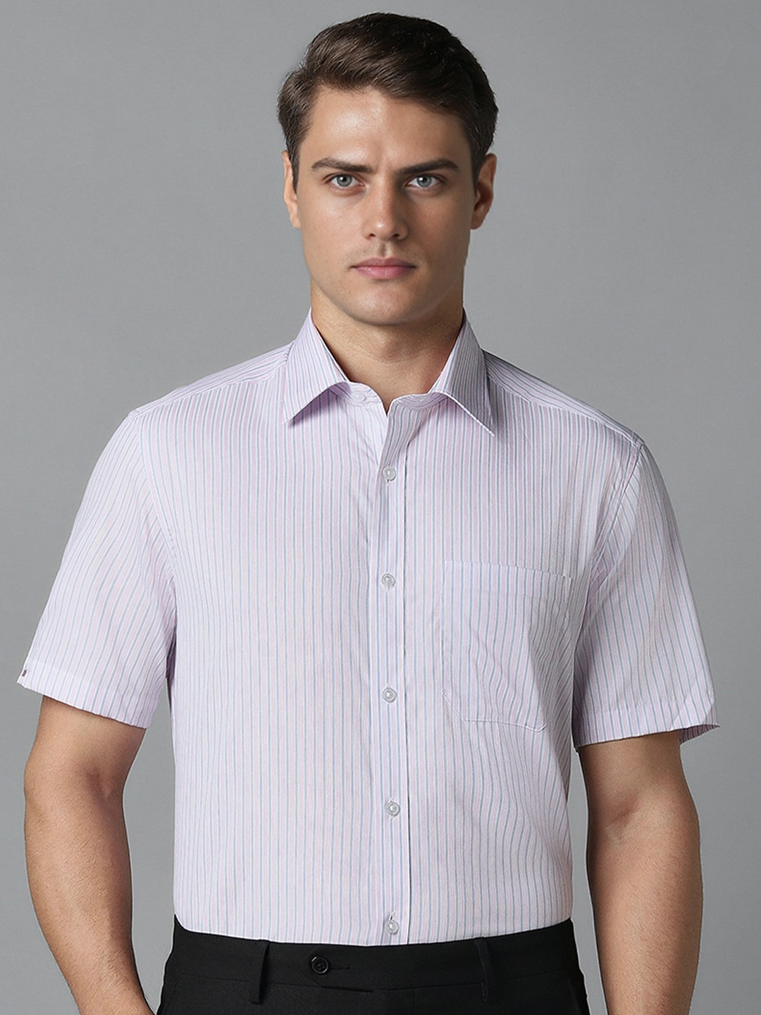 

Louis Philippe Men Vertical Stripes Opaque Striped Formal Shirt, Multi