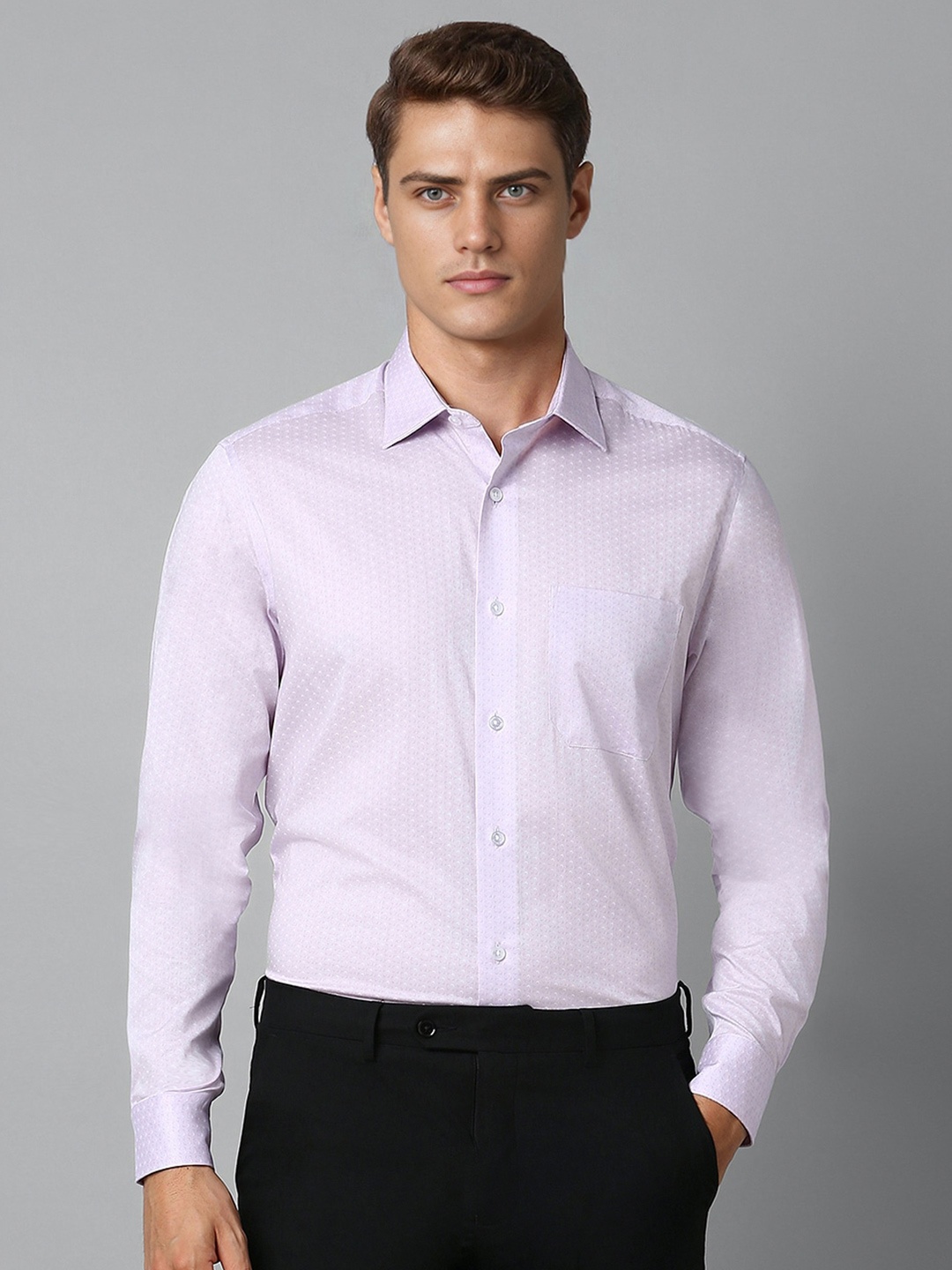 

Louis Philippe Men Opaque Semi Formal Shirt, Lavender