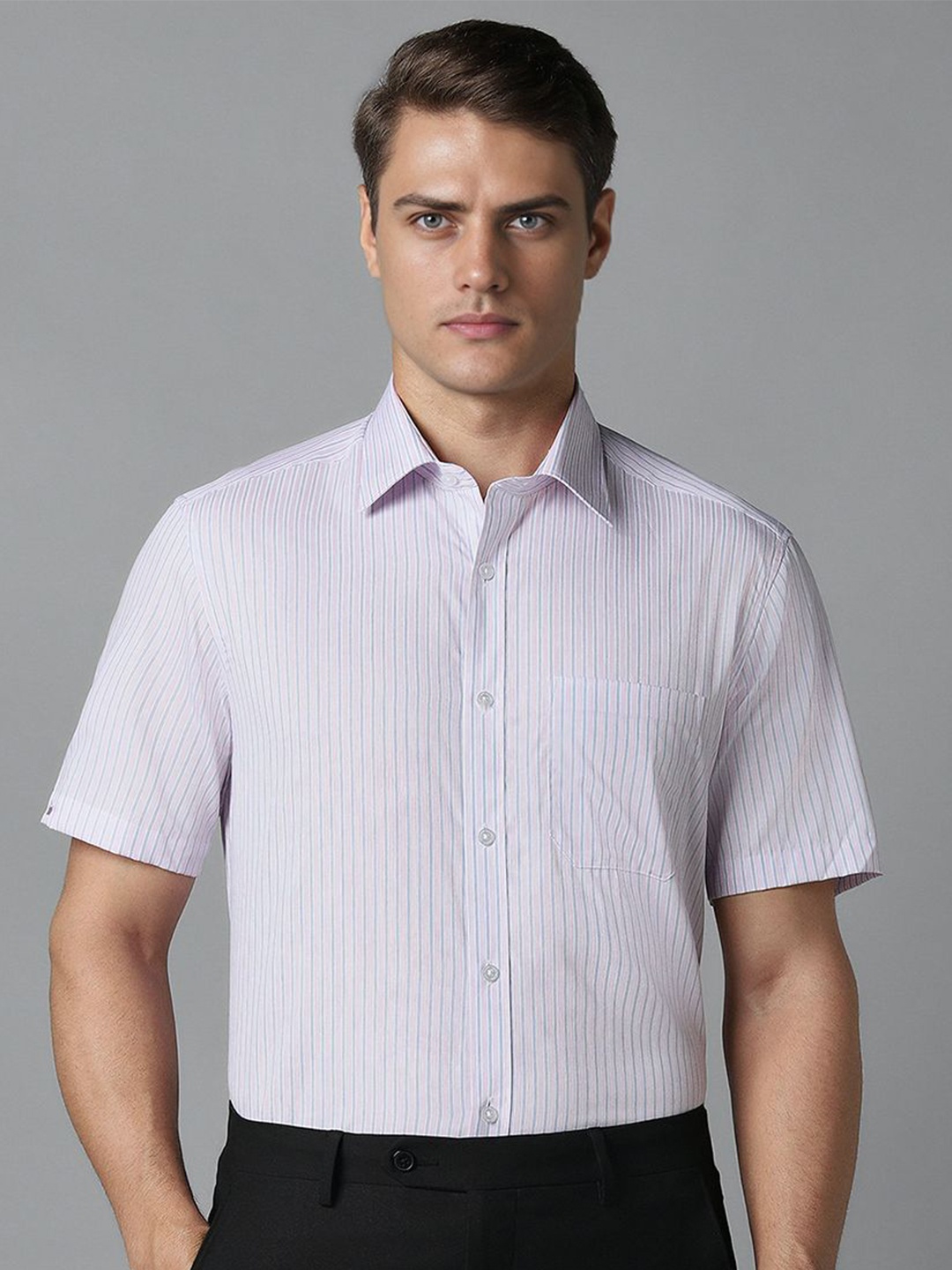 

Louis Philippe Men Opaque Striped Formal Shirt, Multi