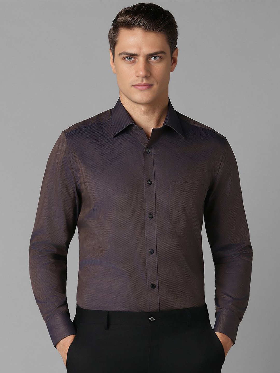 

Louis Philippe Men Opaque Formal Shirt, Brown