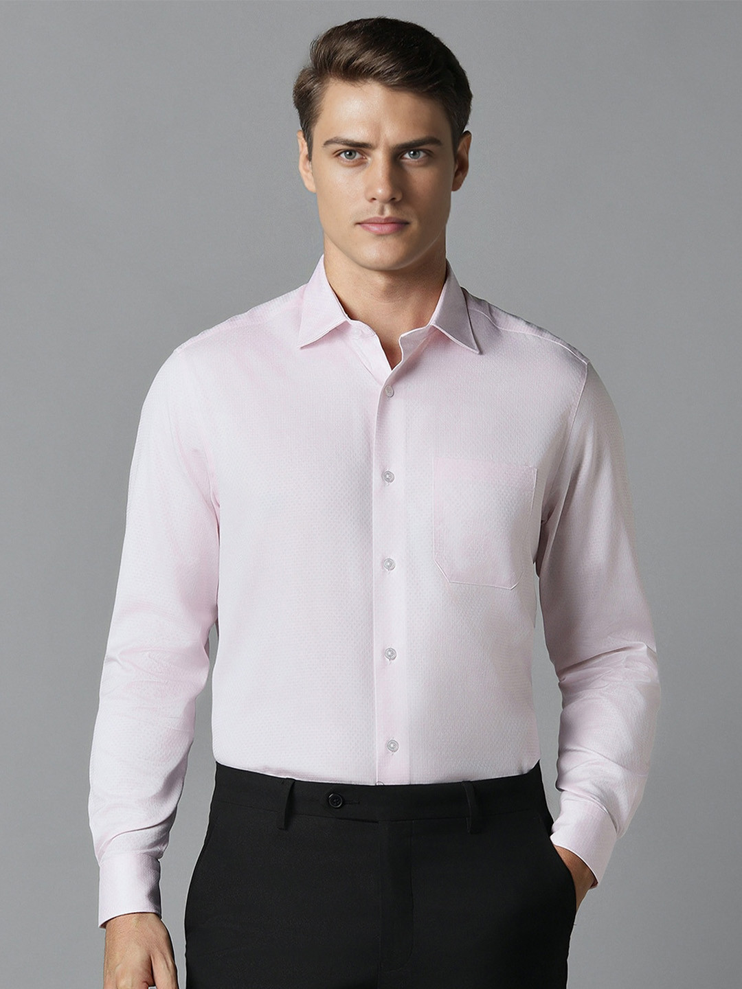 

Louis Philippe Men Opaque Semi Formal Shirt, Pink