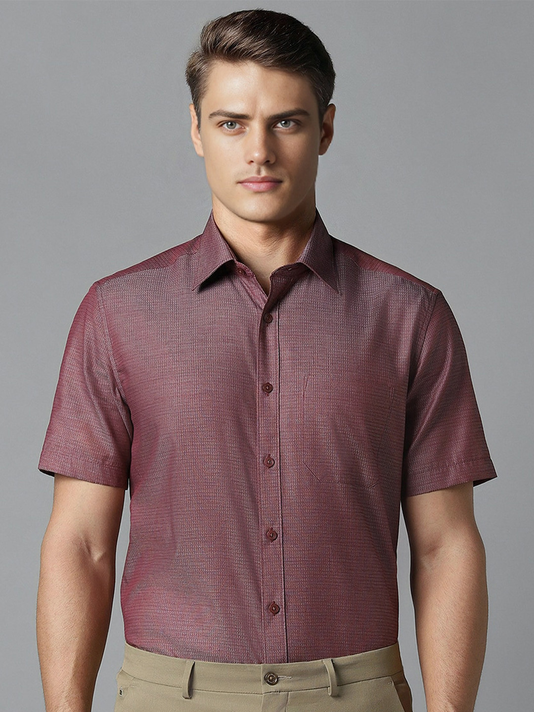 

Louis Philippe Men Opaque Formal Shirt, Maroon