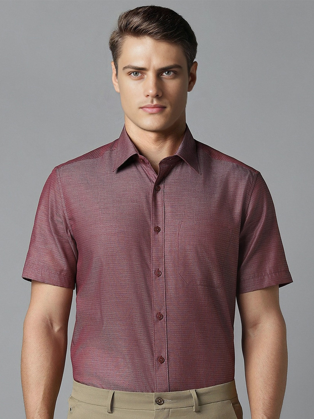 

Louis Philippe Men Opaque Formal Shirt, Maroon