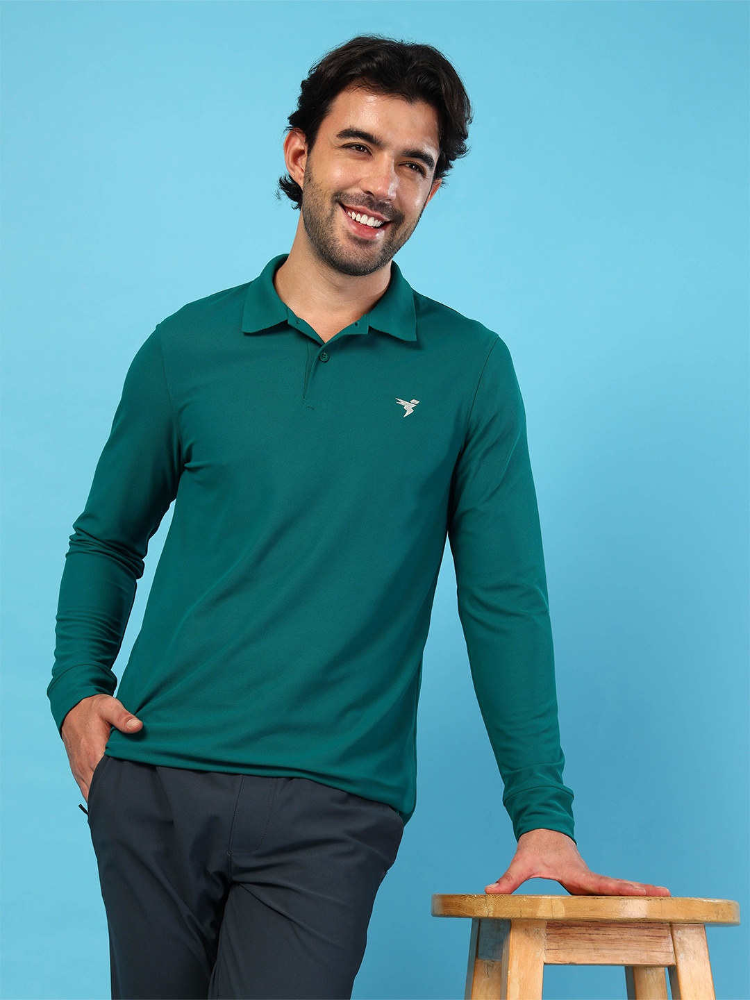

Technosport Polo Collar Matpiq UPF50 Slim Fit Sports T-shirt, Green