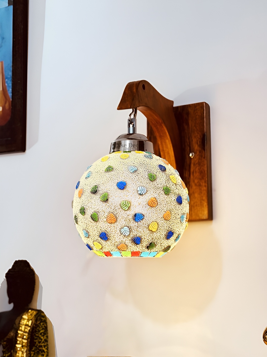 

Lyse Decor Brown Wood Wall Lamp