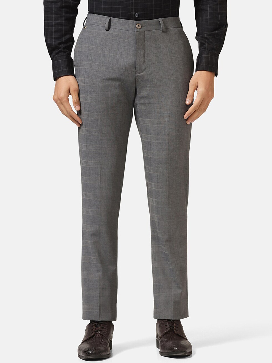 

Blackberrys Men Luxe Slim Fit Formal Trouser, Grey