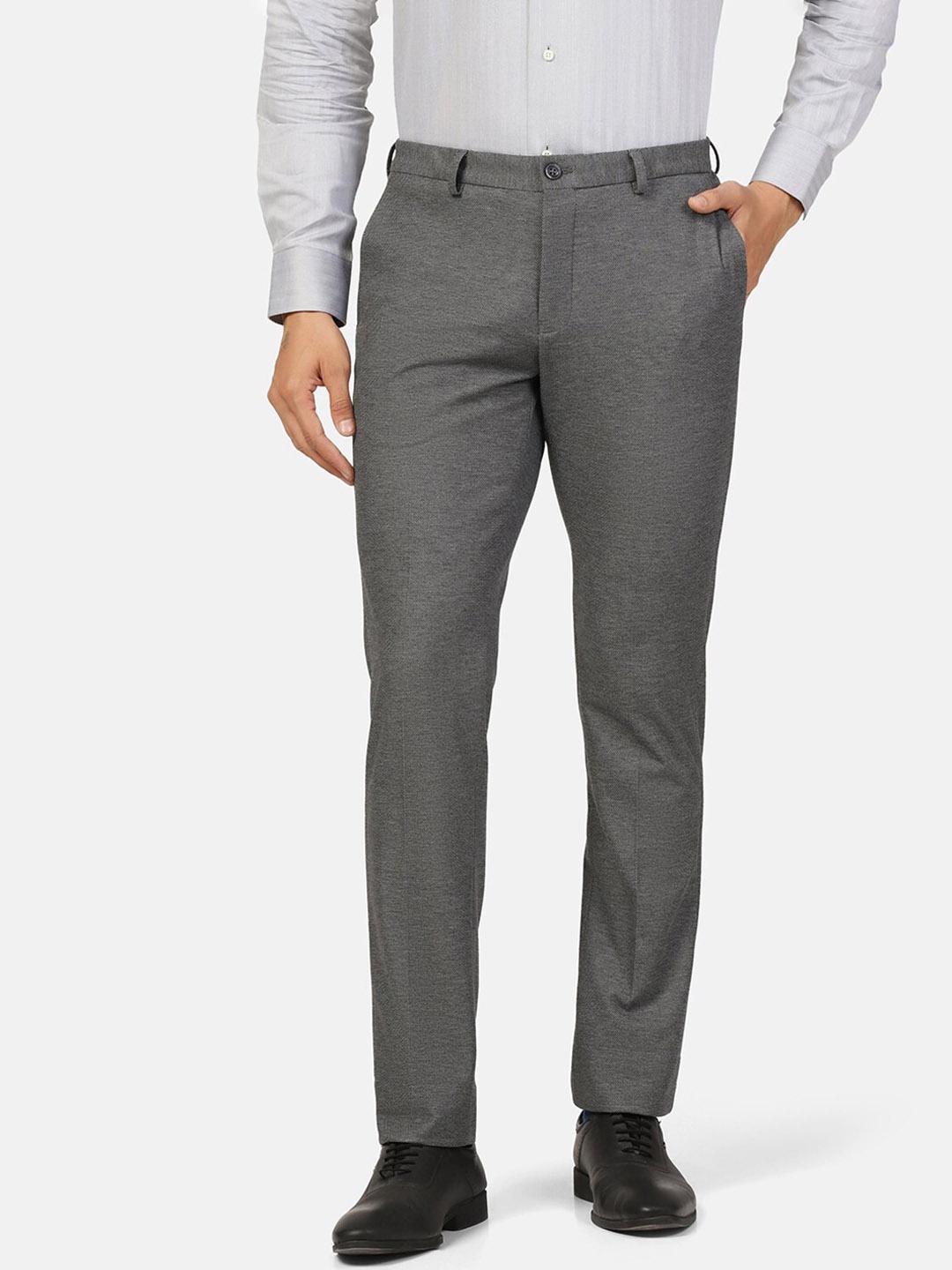 

Blackberrys Men Classic Slim Fit Trousers, Grey