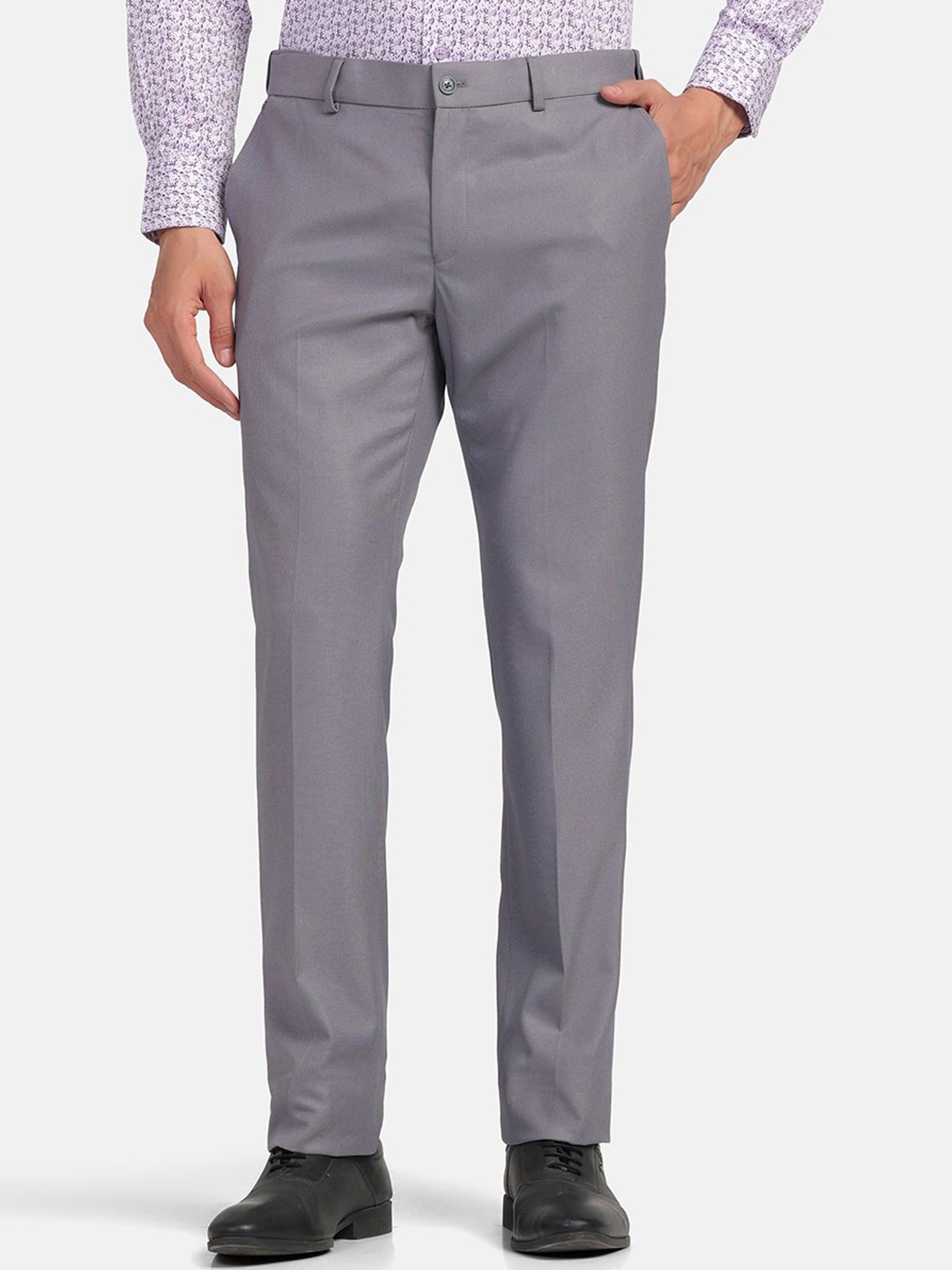 

Blackberrys Men Classic Slim Fit Trousers, Grey