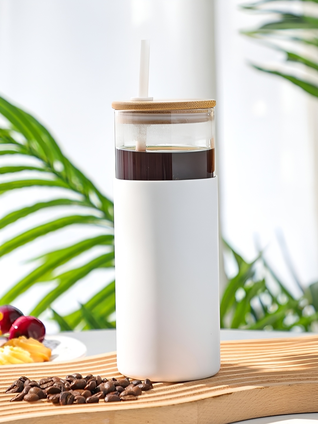 

Yogarise White Single Glass Solid Water Bottle