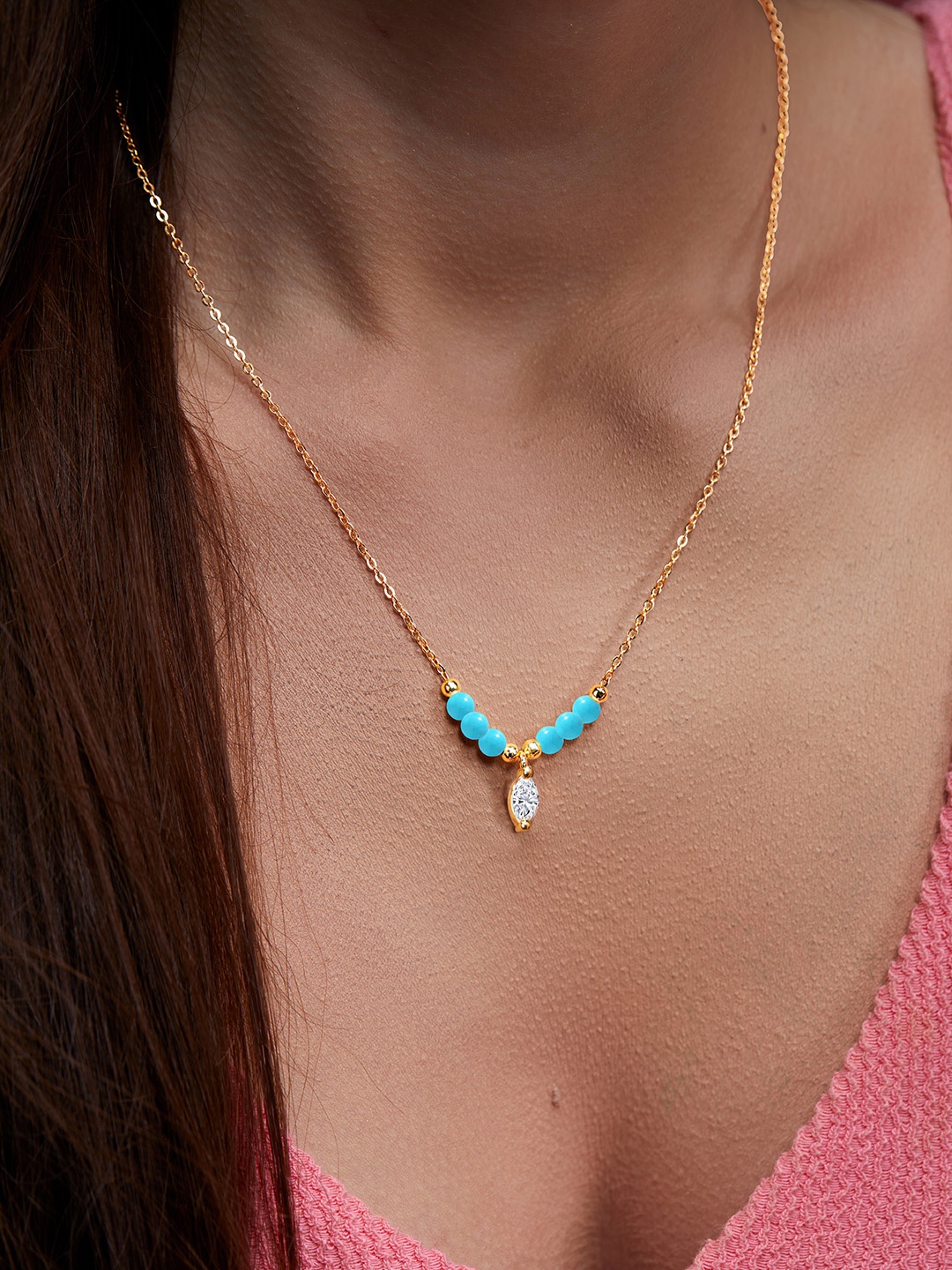 

MINUTIAE Women Brass Gold-Plated Handcrafted Necklace