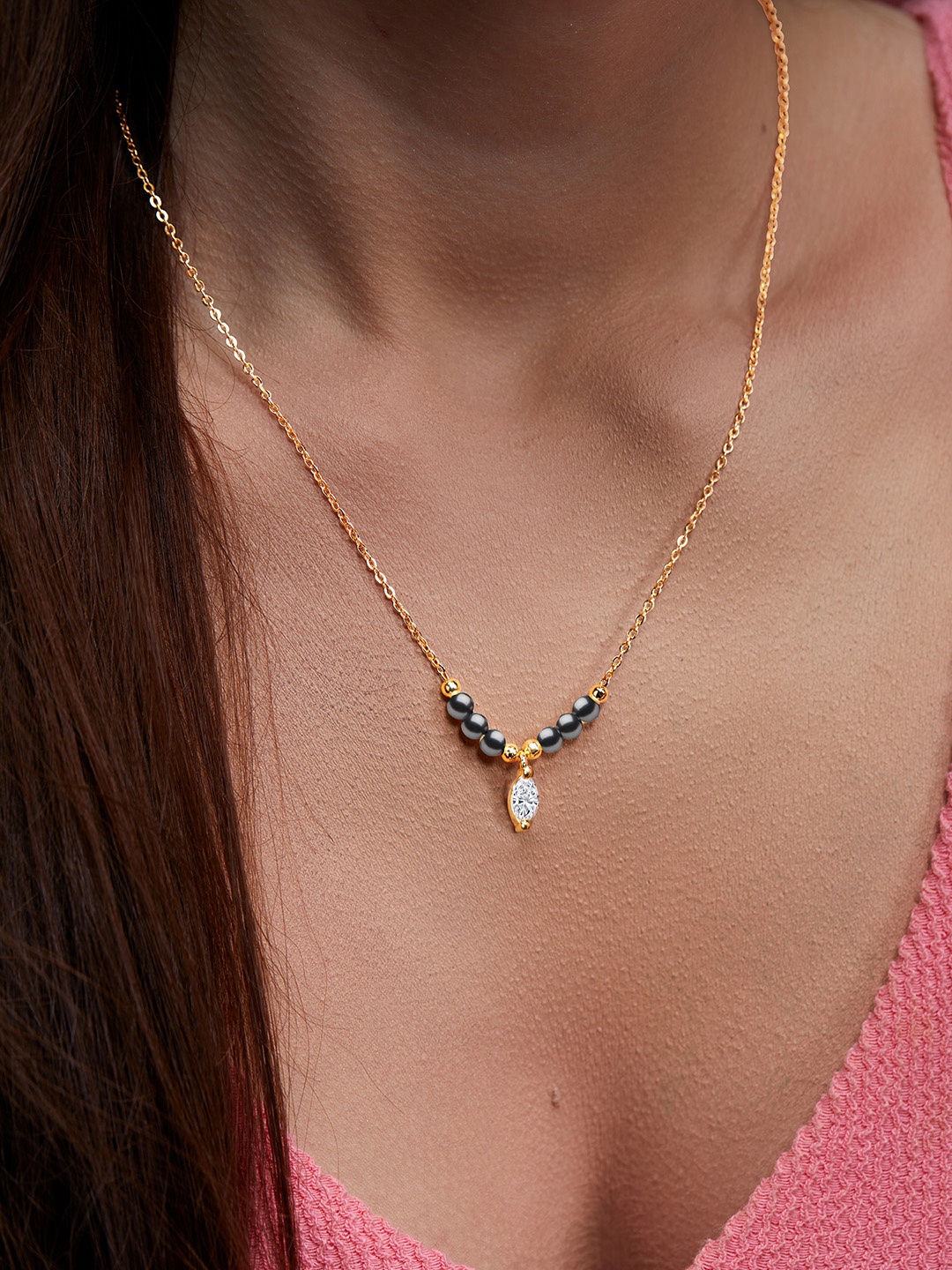MINUTIAE Women Brass Gold-Plated Handcrafted Necklace