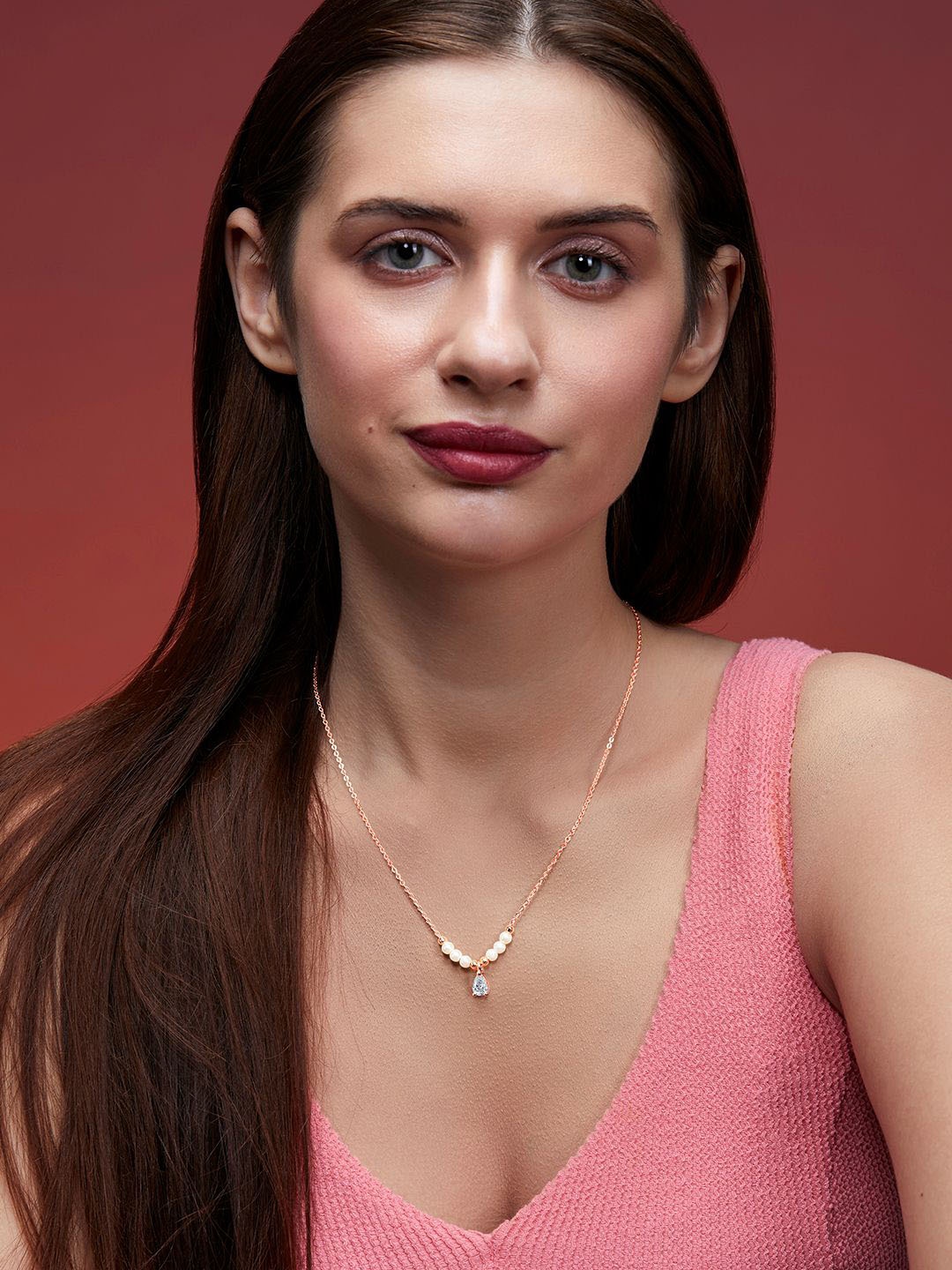 

MINUTIAE Brass Rose Gold-Plated Necklace
