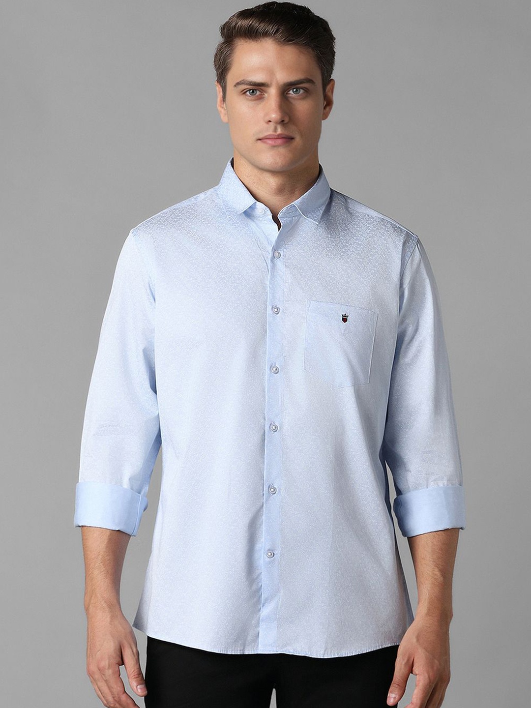 

Louis Philippe Sport Men Slim Fit Opaque Printed Casual Shirt, Blue