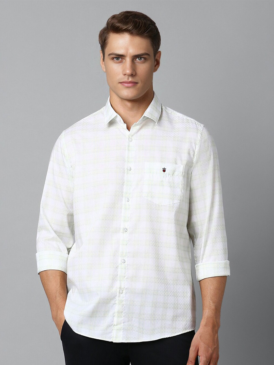 

Louis Philippe Sport Men Slim Fit Opaque Checked Casual Shirt, White