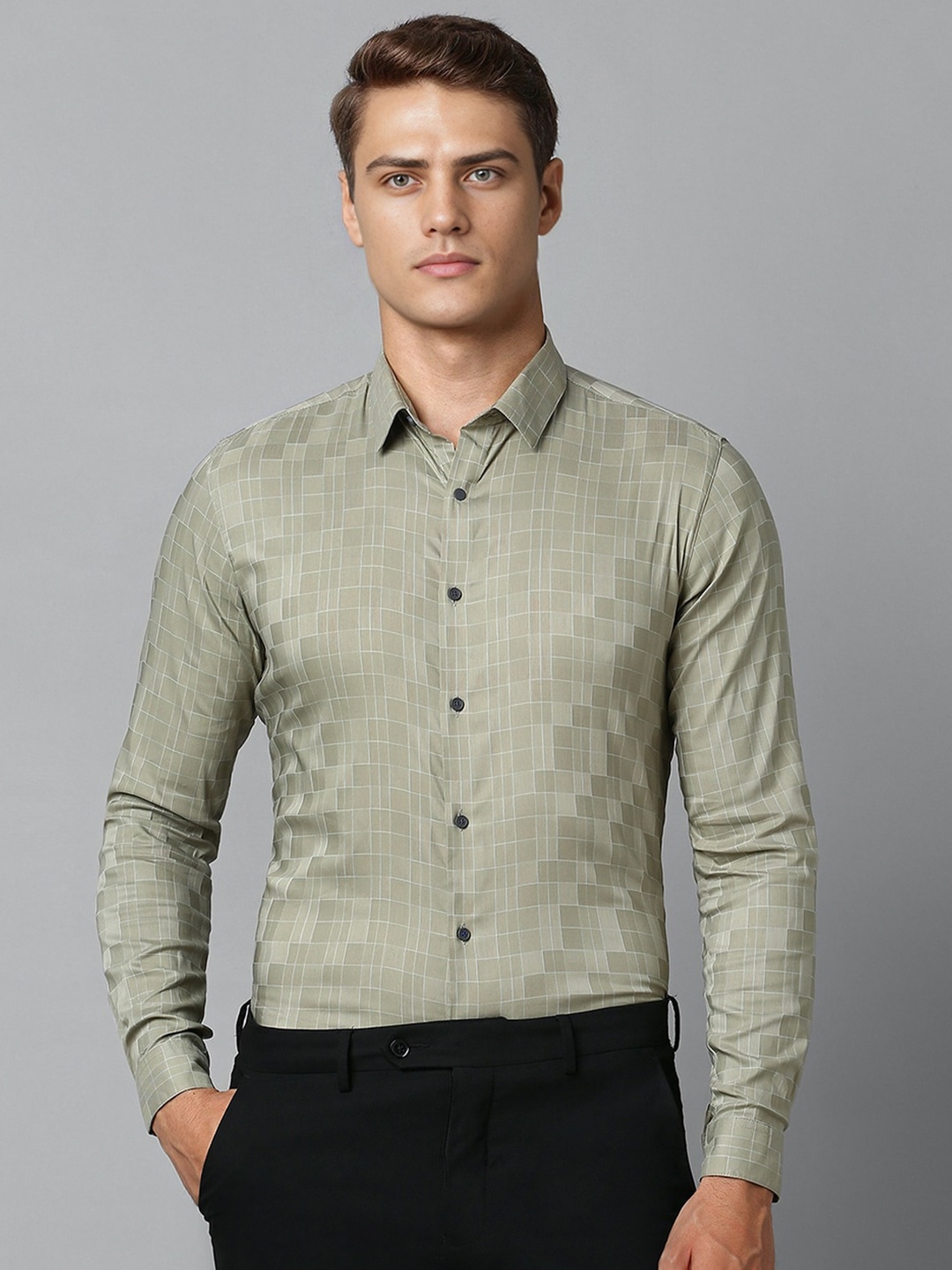 

Louis Philippe Sport Men Slim Fit Opaque Casual Shirt, Olive