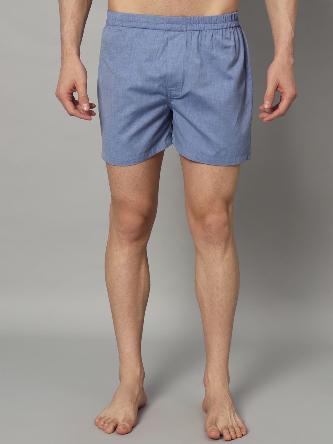 

OWO THE LABEL Men Pure Cotton Boxer Short Regular Fit Boxer Shorts, Blue