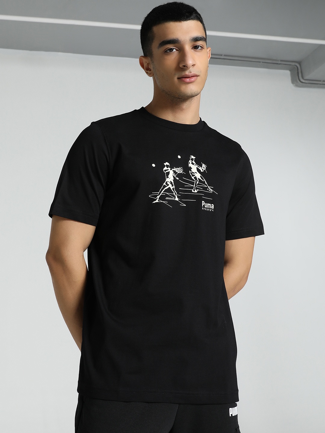 

Puma Team Graphic Printed T-shirt, Black