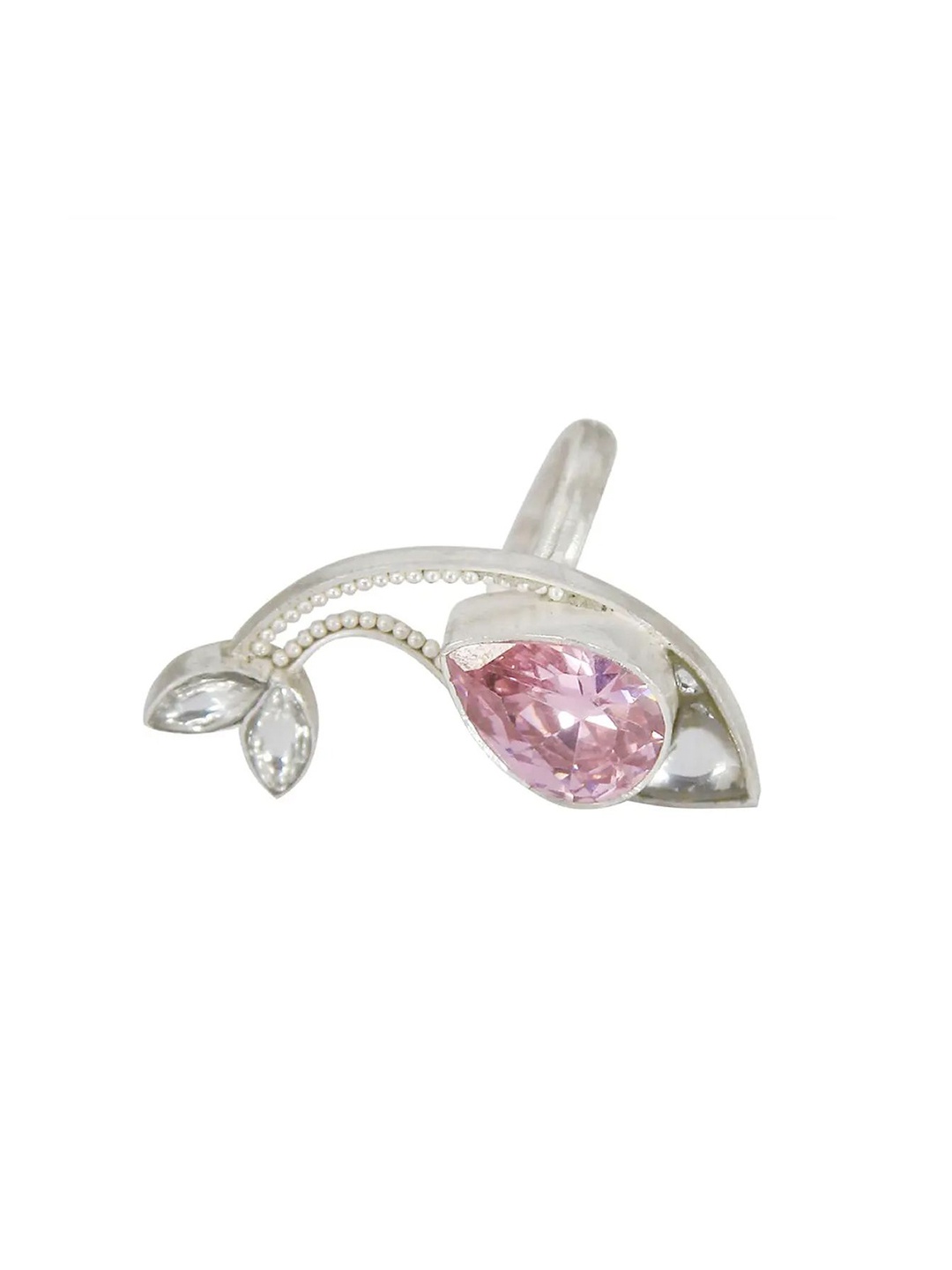 

Unniyarcha Stone Studded Fish Shaped Finger Ring, Silver