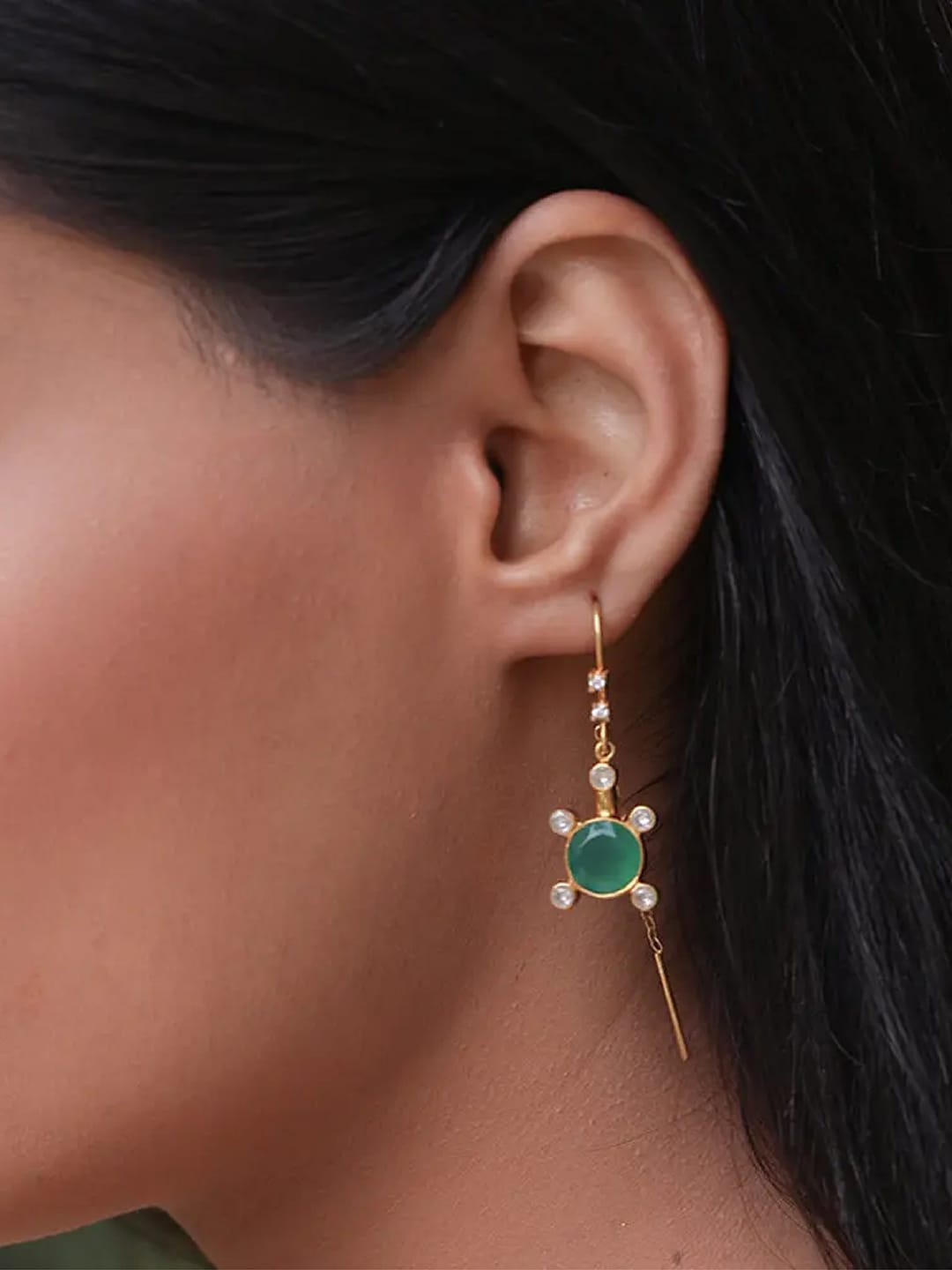 

Unniyarcha Gold Plated Contemporary Drop Earrings, Silver