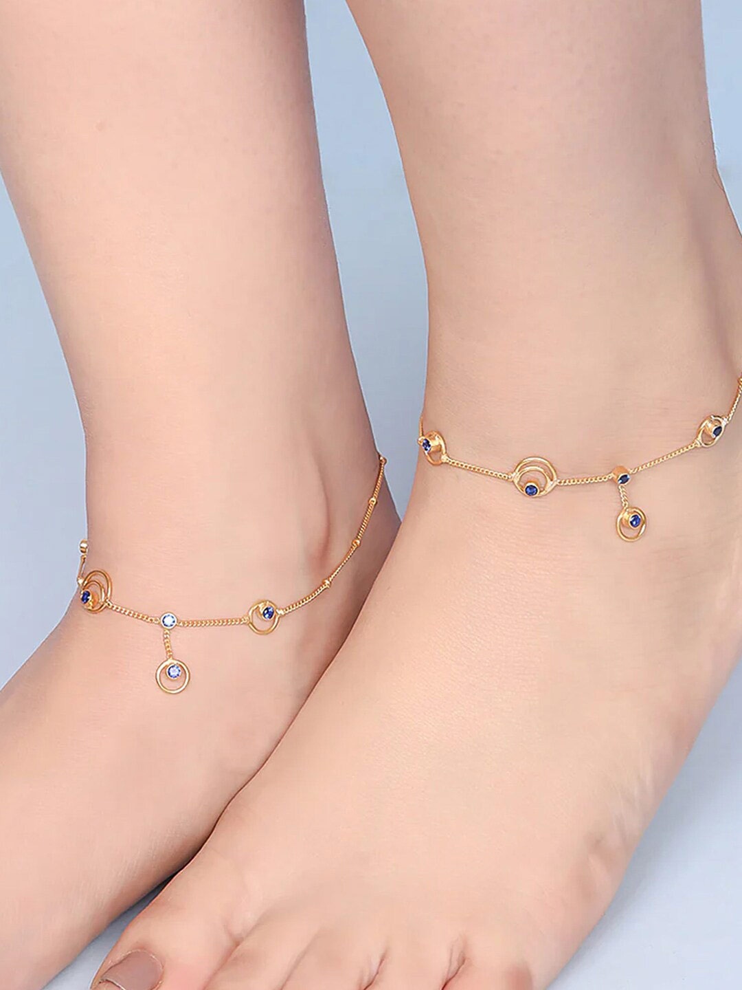 

Unniyarcha Gold-Plated Artificial Stones and Beads Anklet