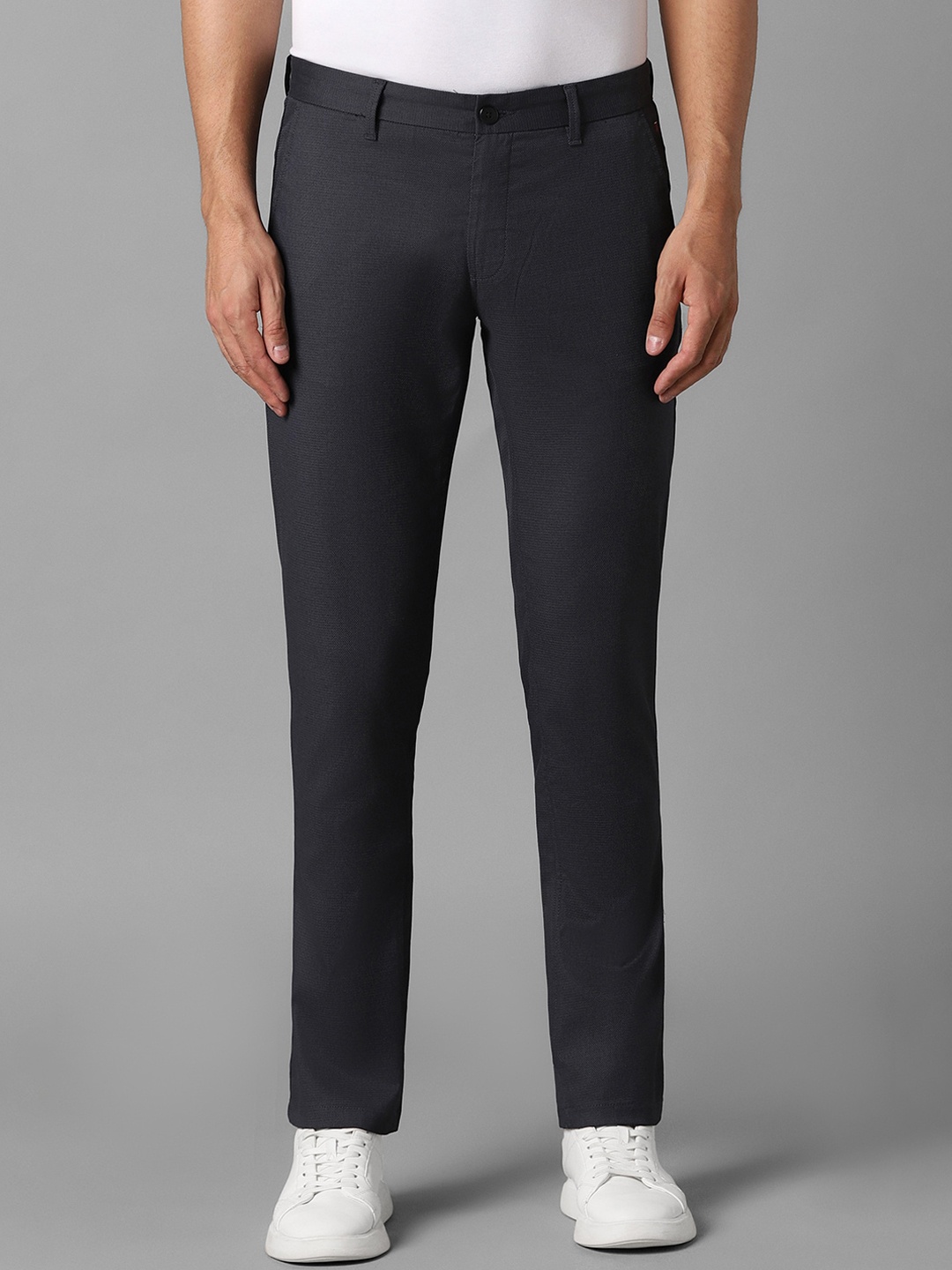 

Louis Philippe Sport Men Textured Slim Fit Trousers, Grey