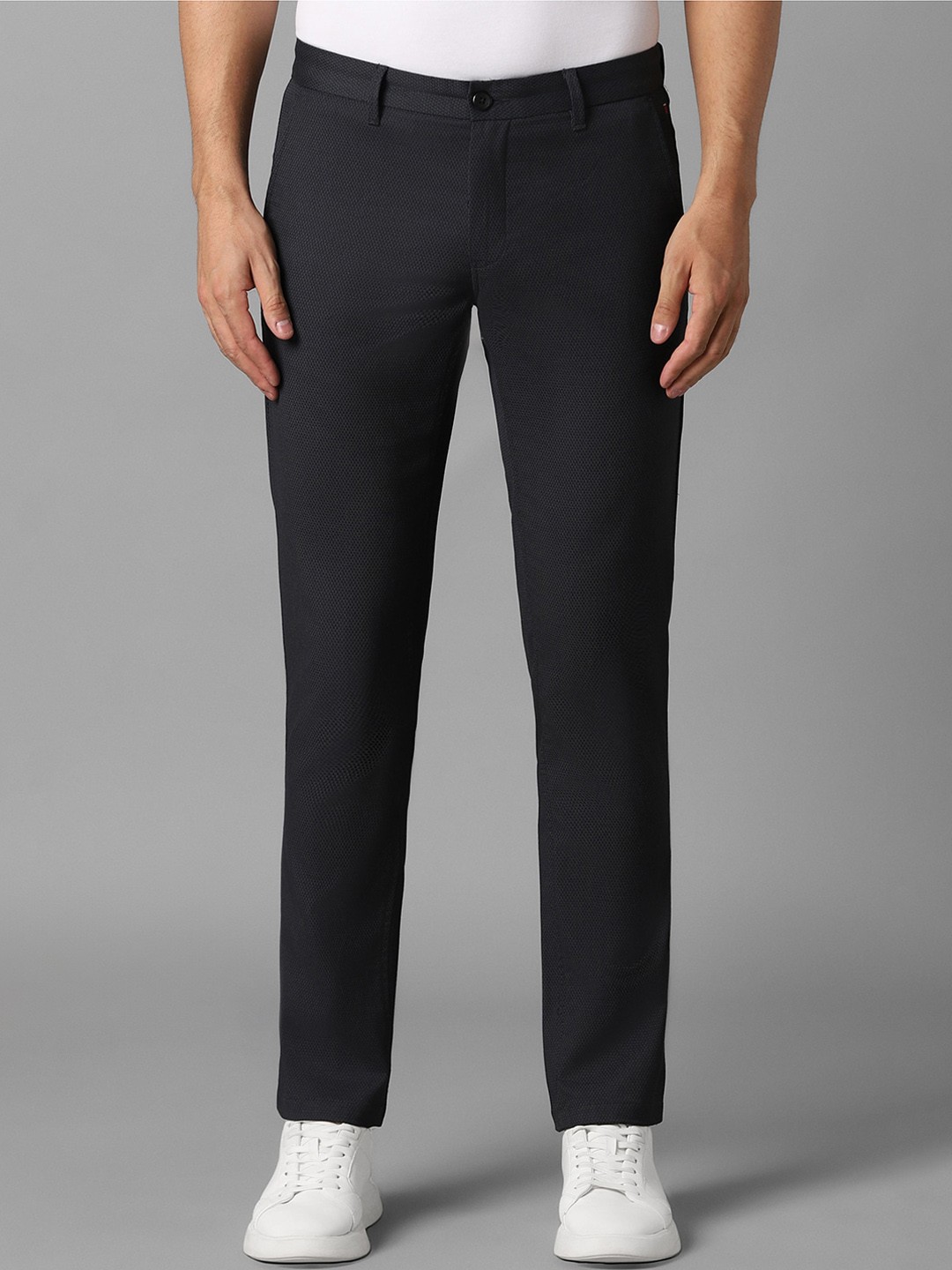 

Louis Philippe Sport Men Textured Slim Fit Trousers, Grey