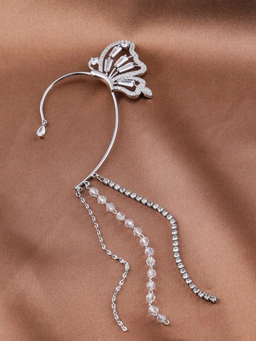 

Xivir Contemporary Ear Cuff Earrings, Silver
