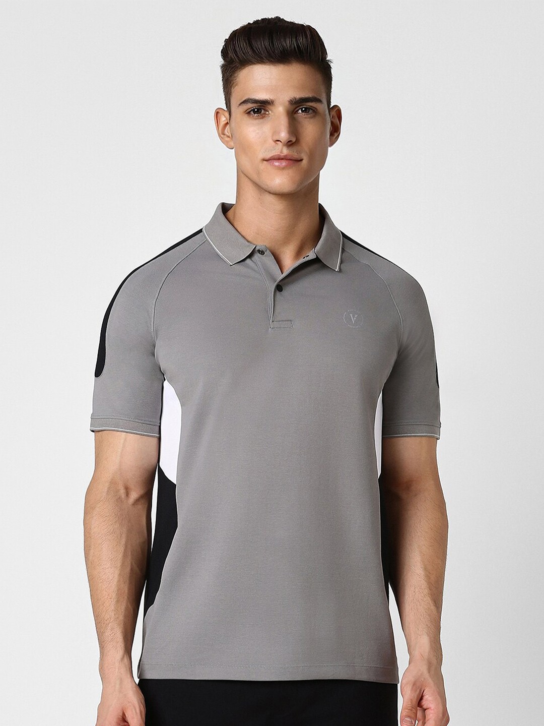 

Van Heusen Flex Men Polo Collar Pockets T-shirt, Grey