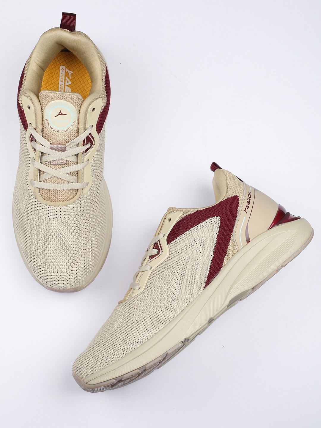 ABROS Men Mesh Running Shoes, Cream