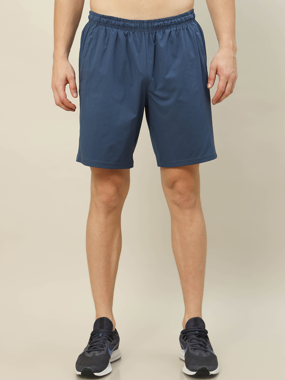 

Technosport Men Slim Fit Training or Gym Shorts, Navy blue