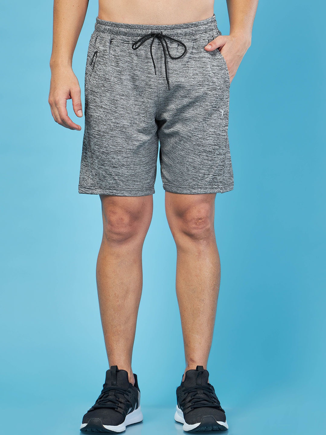

Technosport Men Slim Fit Training or Gym Shorts, Black