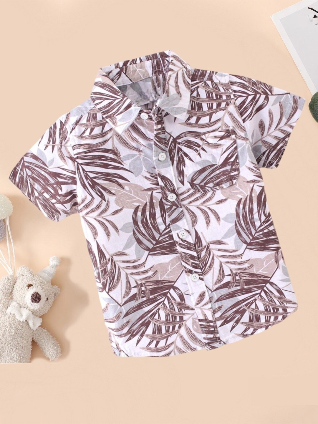 

BAESD Boys Floral Printed Formal Shirt, Purple