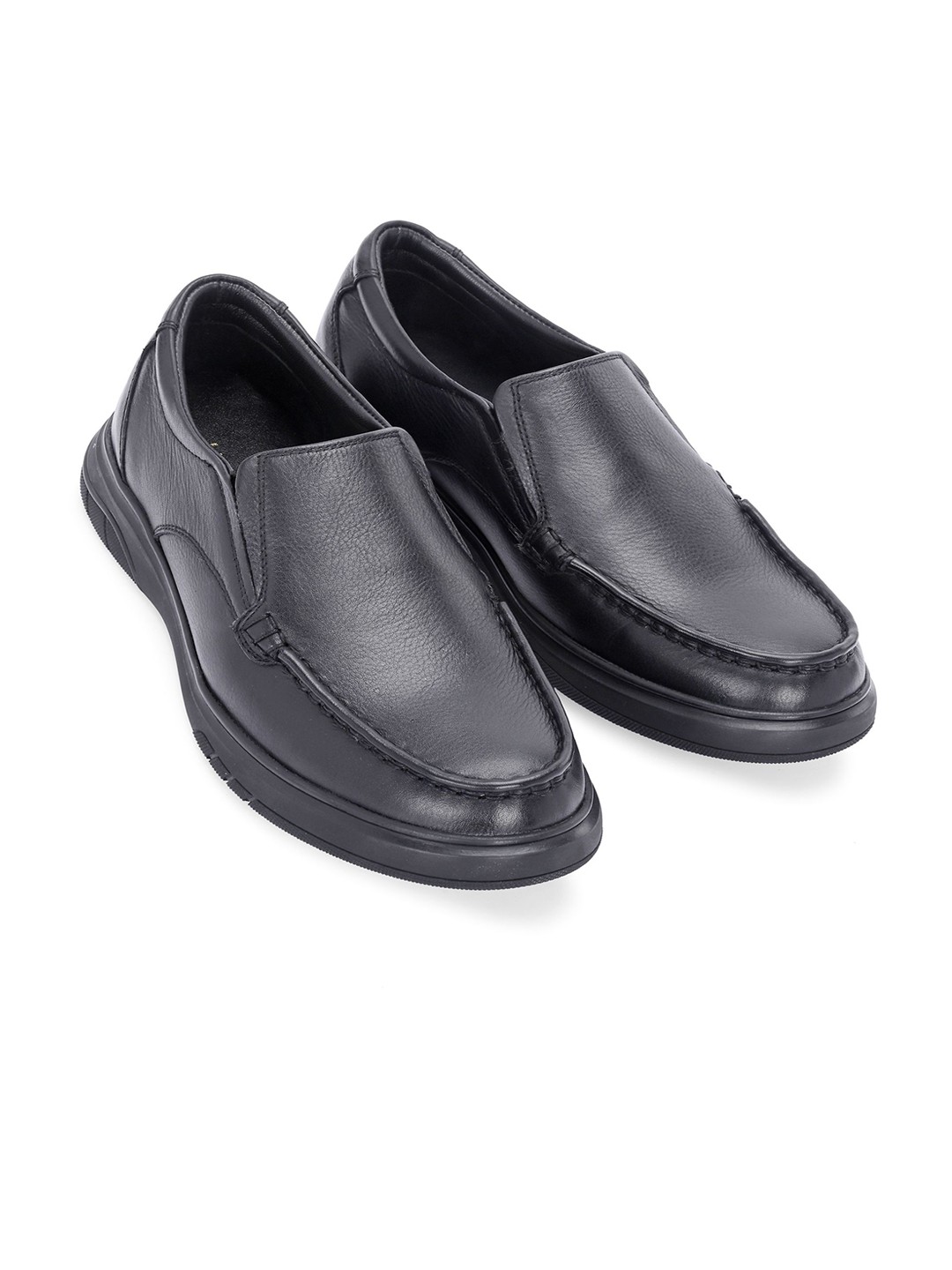 

Harrytech London Men Round Toe Leather Formal Slip-On Shoes, Black