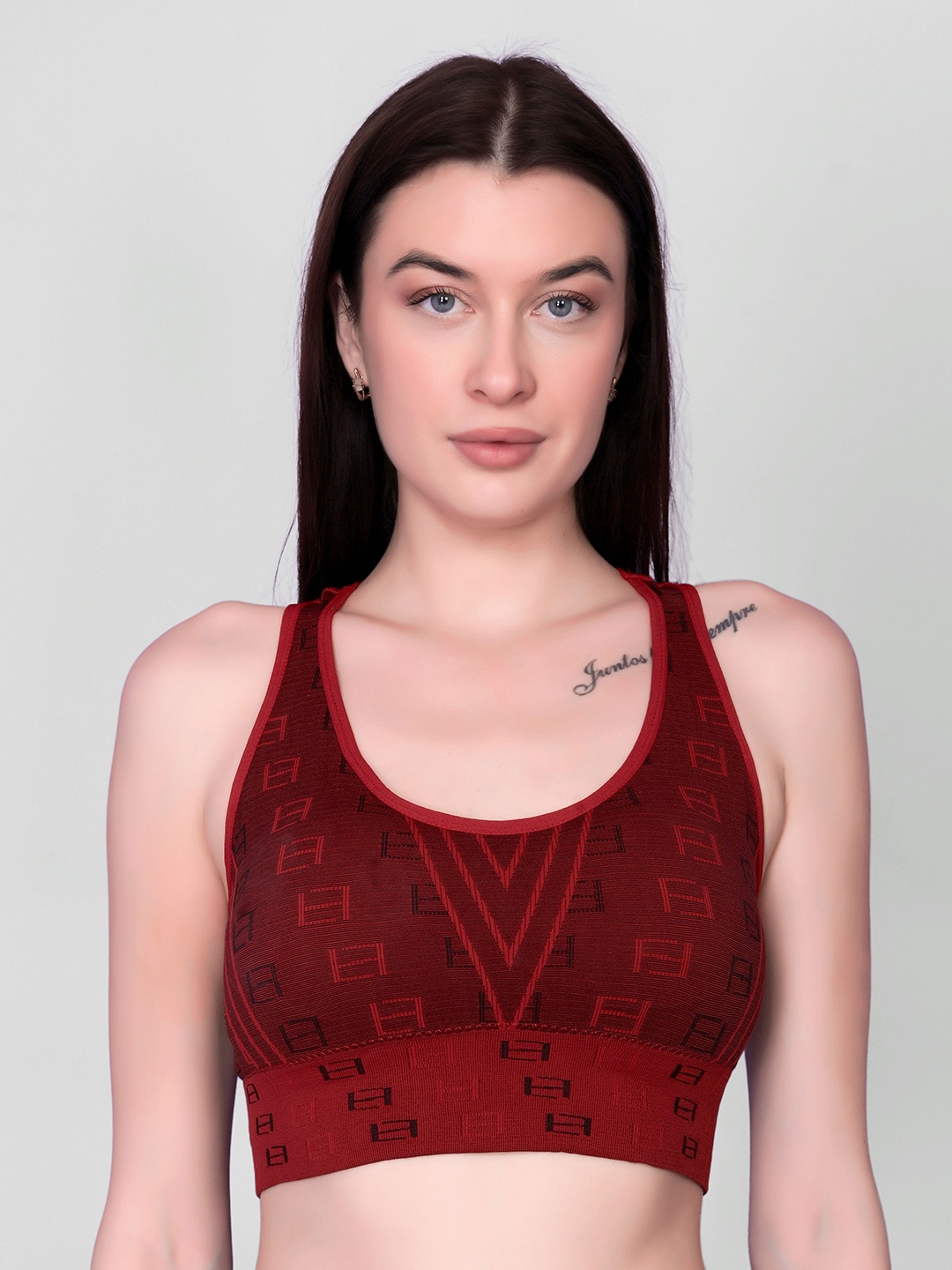 

Spiaty Geometric Bra Full Coverage GBra015_R, Red