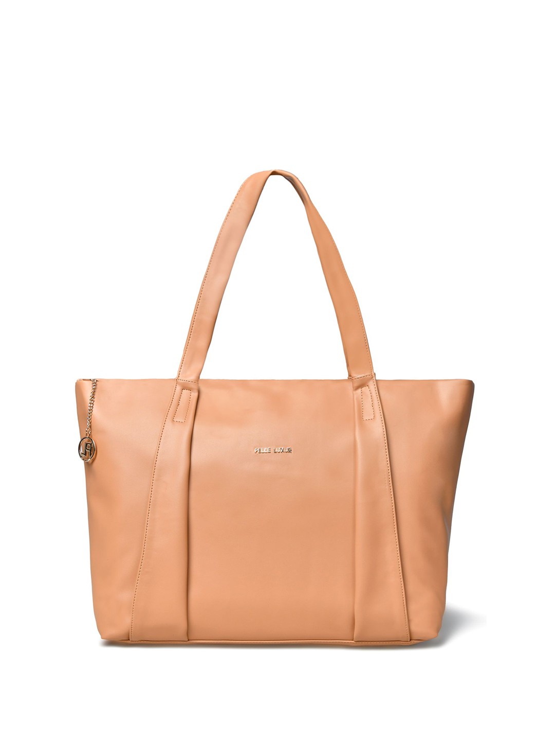 

PELLE LUXUR Women PU Oversized Shopper Shoulder Bag, Brown