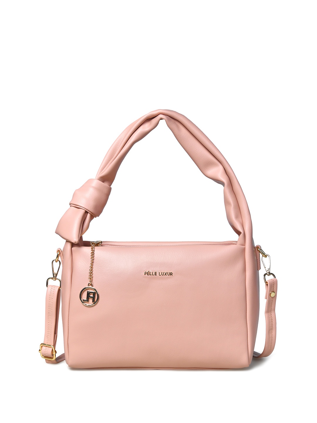 

PELLE LUXUR Women PU Structured Handheld Bag, Pink
