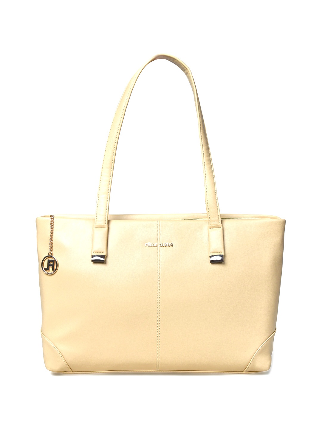 

PELLE LUXUR Women PU Shopper Shoulder Bag, Beige