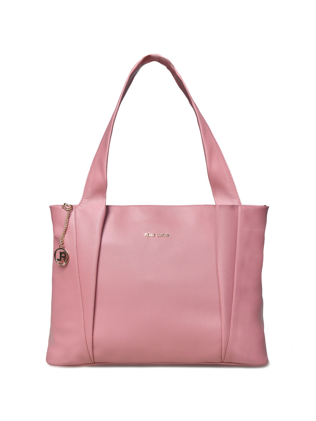 

PELLE LUXUR Women PU Structured Shoulder Bag with Quilted, Pink