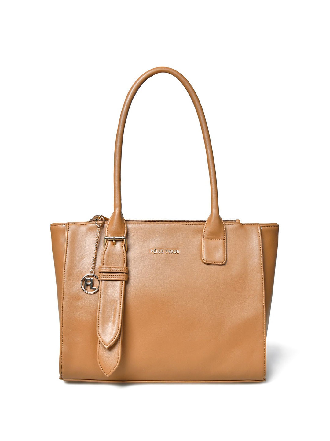 

PELLE LUXUR PU Structured Shoulder Bag, Brown