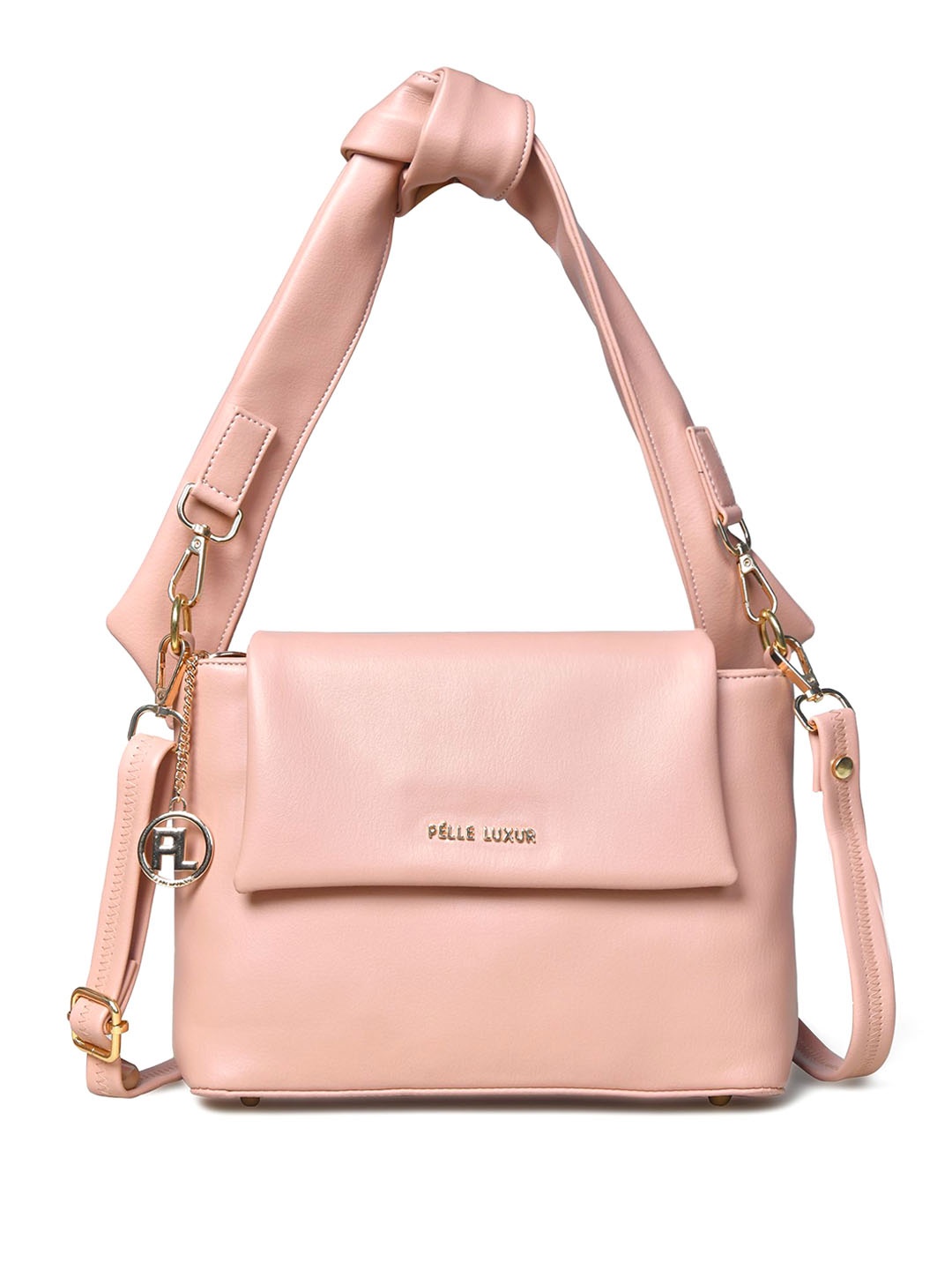 

PELLE LUXUR Women PU Bucket Shoulder Bag, Pink