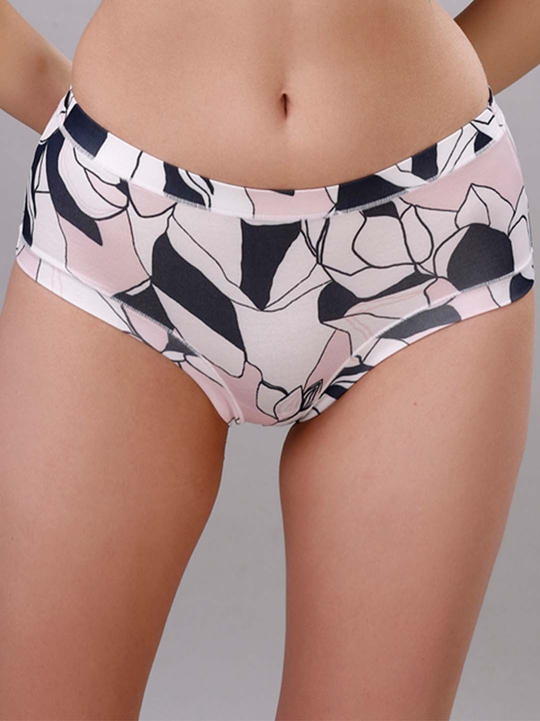 

Soie Printed Mid Rise Seamless Full Coverage Briefs, Peach