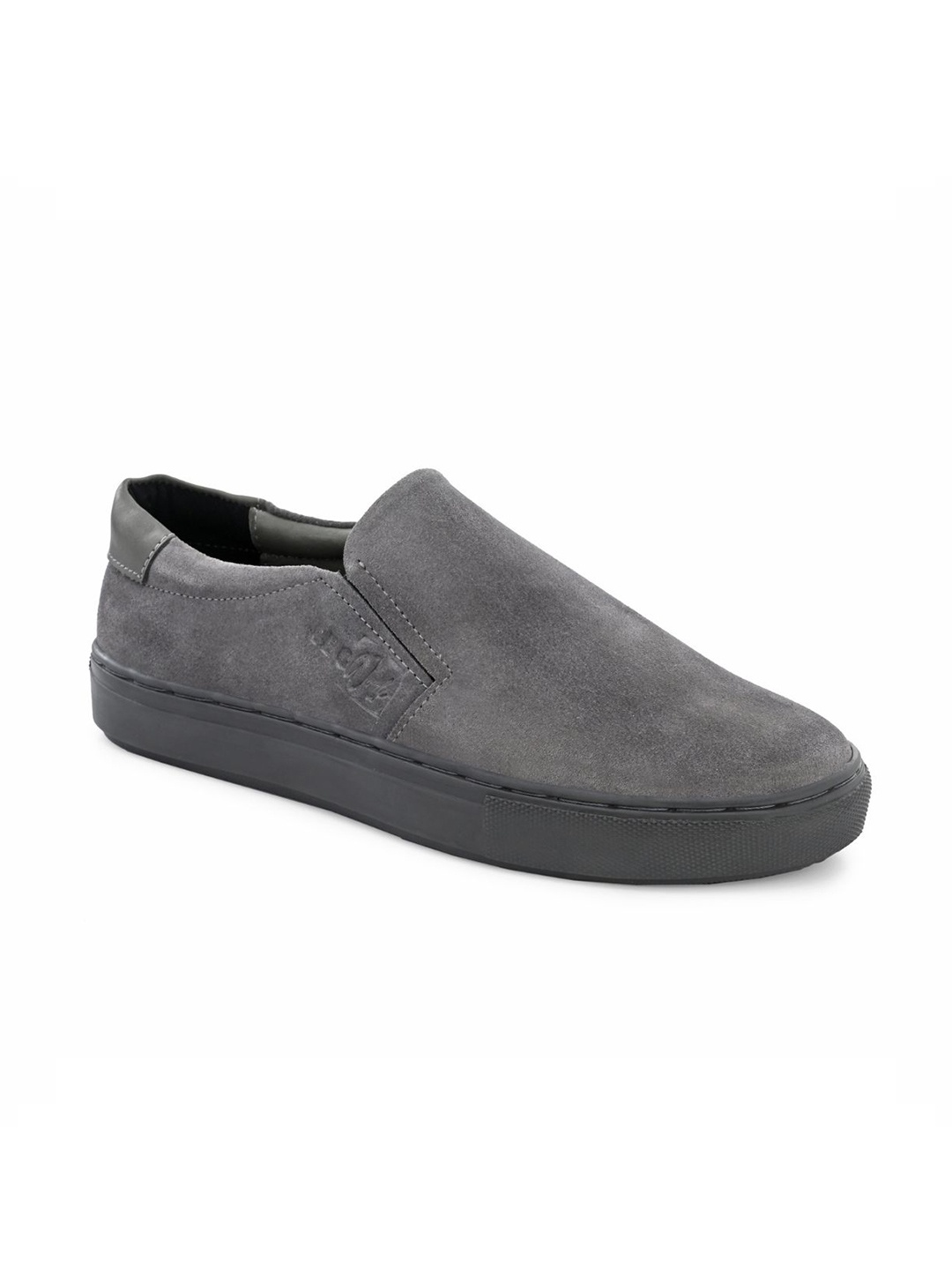 

LEGWORK Men Round Toe Suede Formal Slip-Ons, Grey