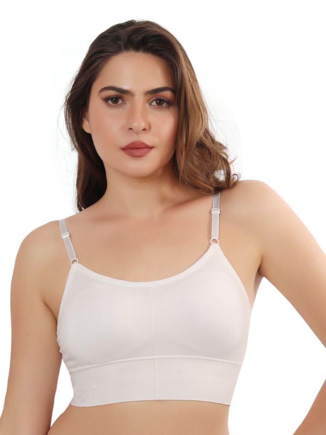 

Bella Voste Woven Beginners Full Coverage Non-Wired Solid Bra, White