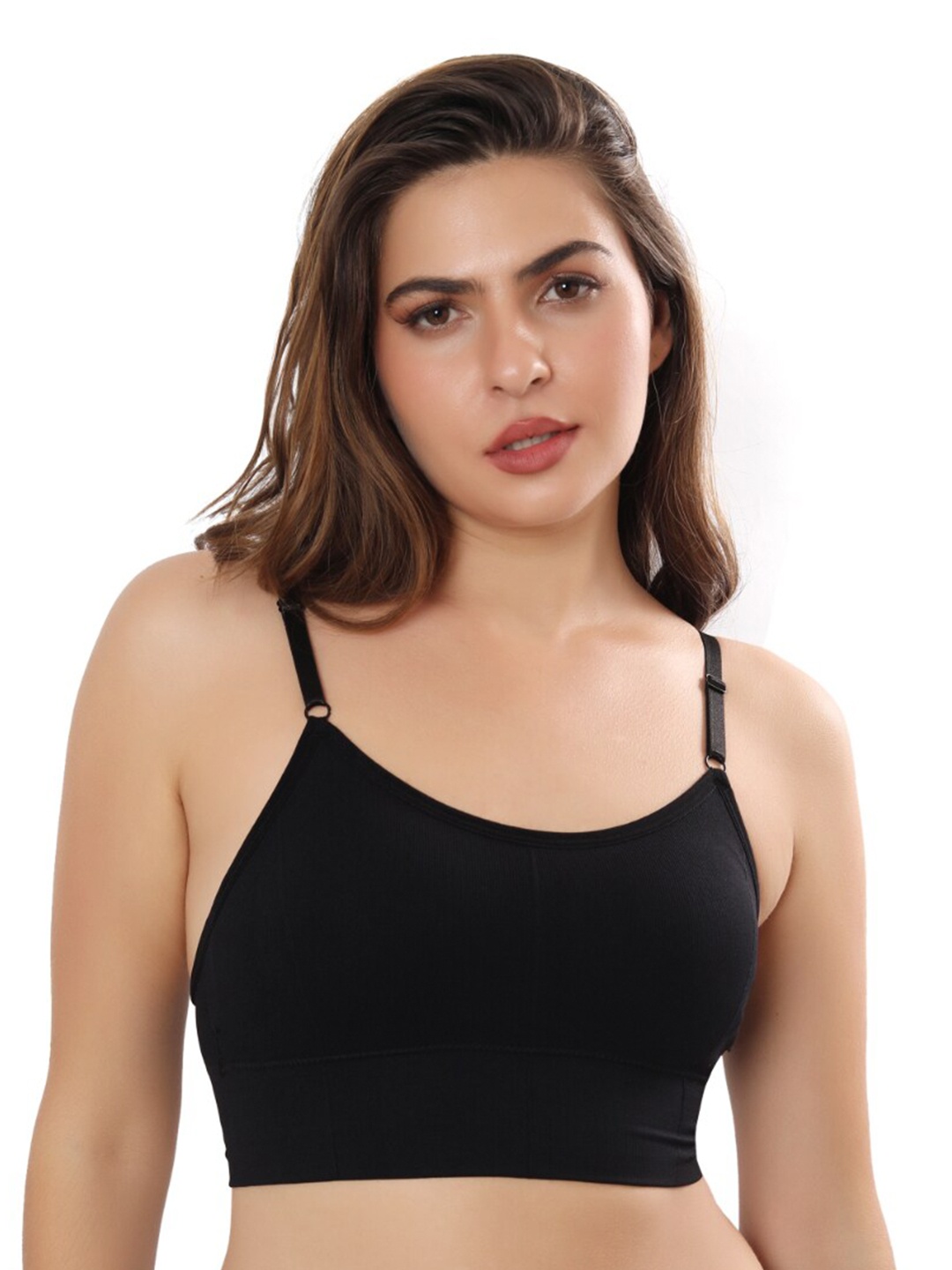 

Bella Voste Full Coverage Removable Padding Rapid-Dry Workout Bra- All Day Comfort, Black