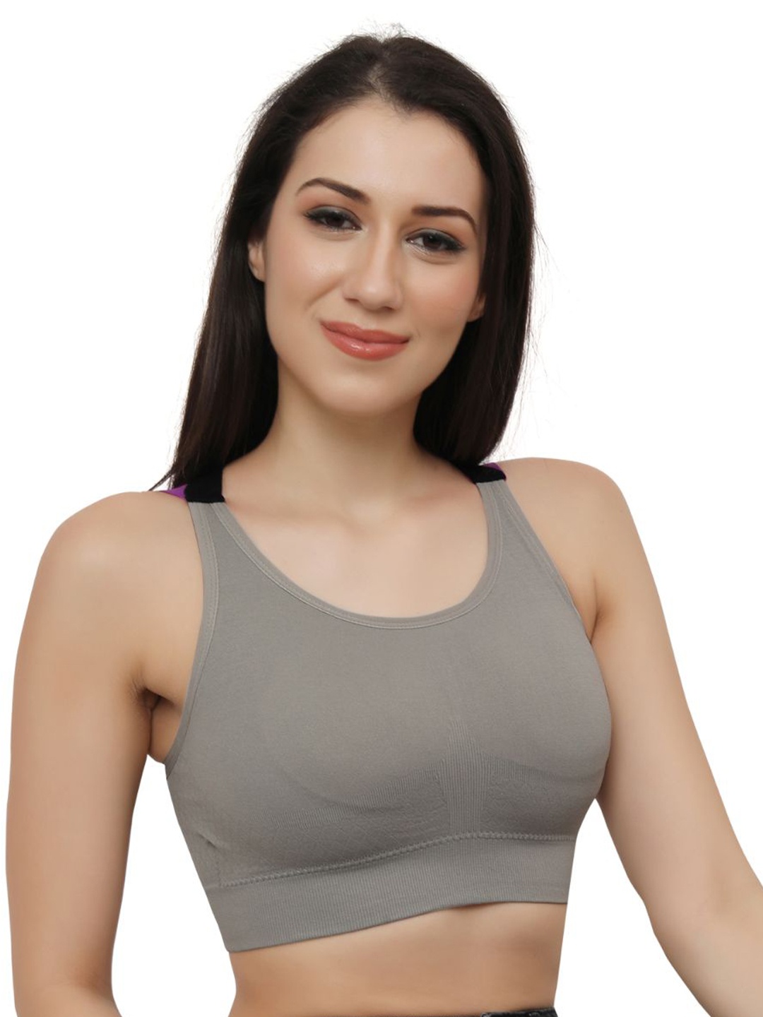 

Bella Voste Women Solid Full Coverage Removable Padding Minimizer Bra, Grey